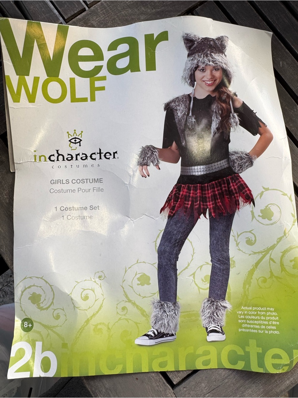 Girls' Grey Wolf Costume size Medium